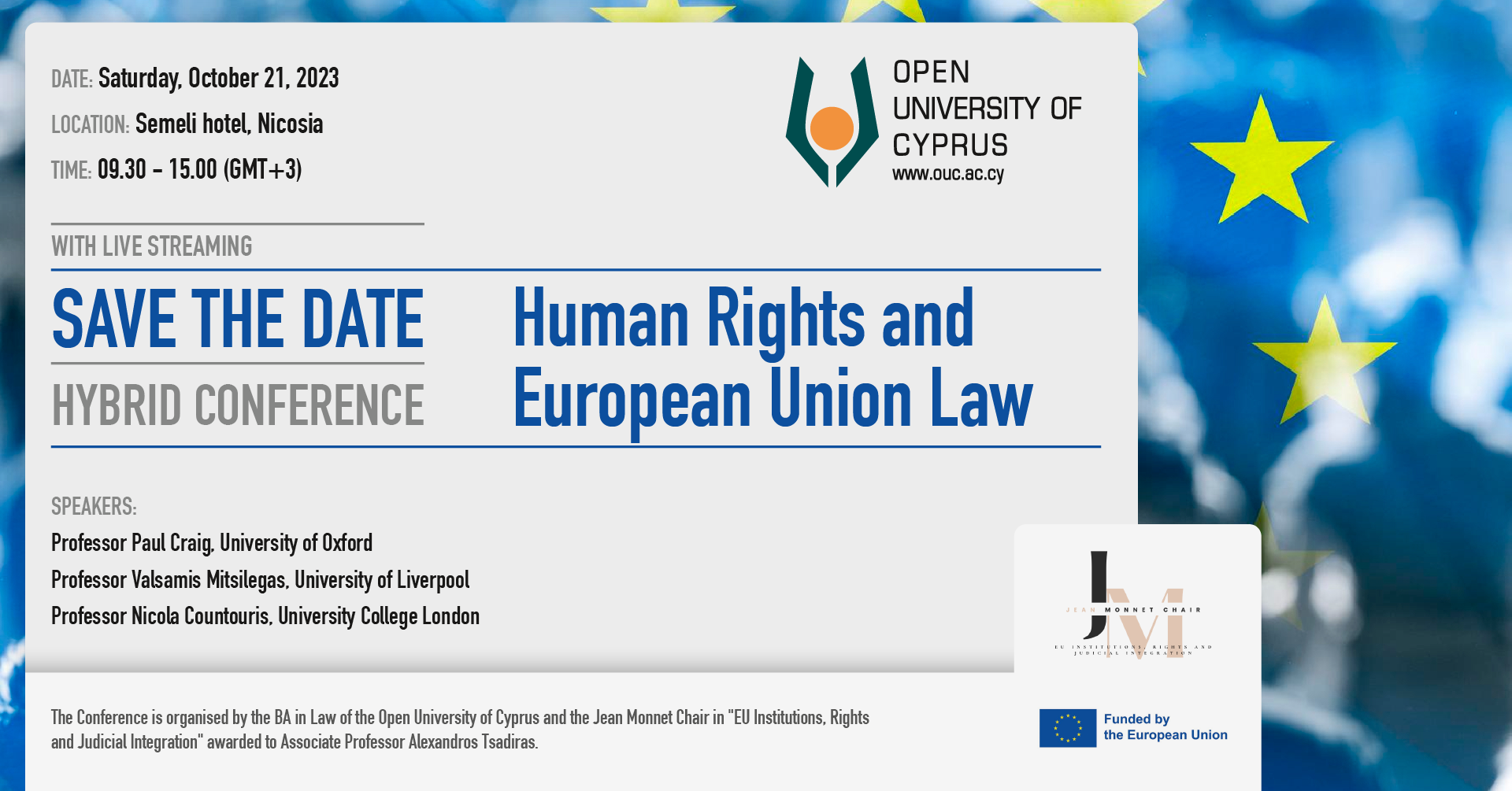 Hybrid conference: Human Rights and European Union Law [21.10.2023]