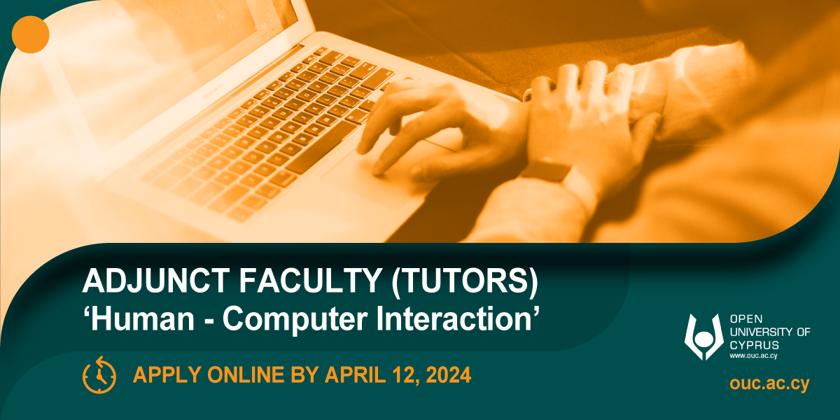 Call for applications for Adjunct Faculty (Tutors) for the academic years 2024-2027 [deadline 12/04/2024]