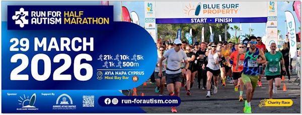 5ο Run for Autism Half Marathon | 29 Μαρτίου 2026 |Αγ. Νάπα